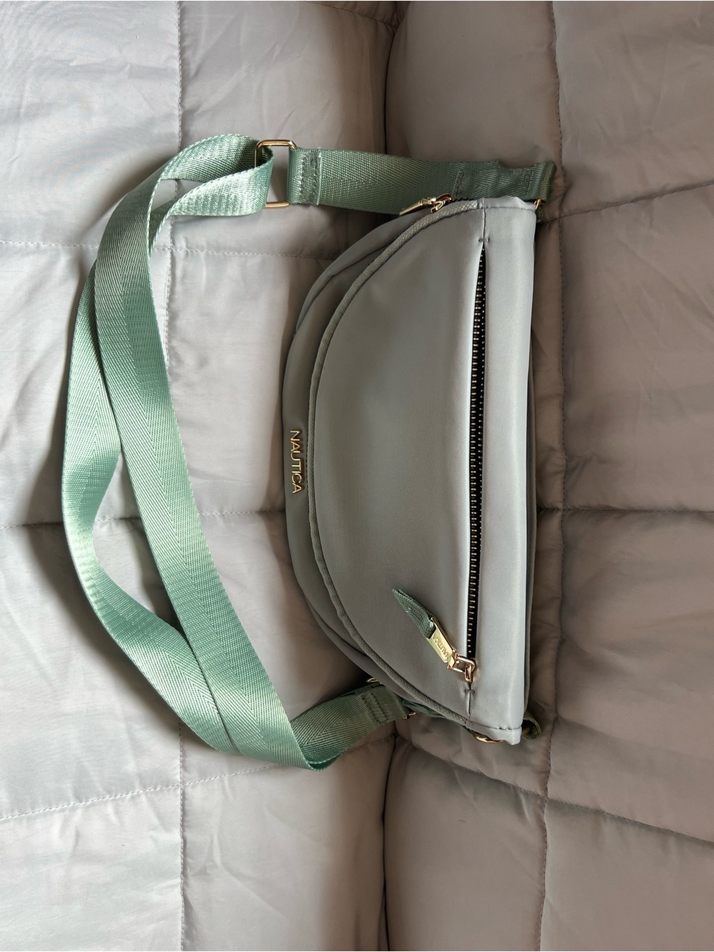 Nautica Mint Green Crossbody Bag with Gold Accent